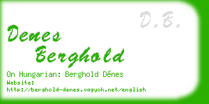 denes berghold business card